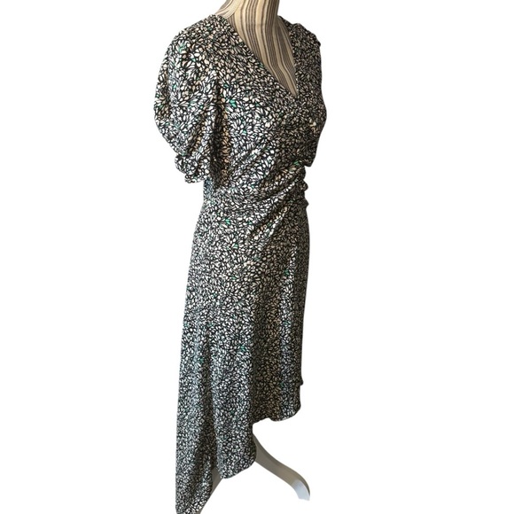 NWT A New Day Black White Floral Dress Asymmetrical Hem Short Sleeve Flowy - Picture 5 of 15